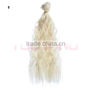 Low Price Blonde Synthetic Wavy Hair Extensions Weft Pieces Weaving Factory thumbnail-1