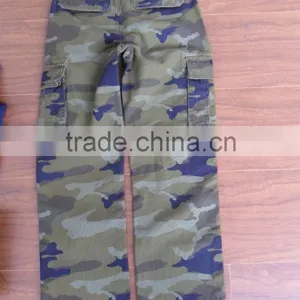 Design 100% Cotton Brown Camouflage Canavas Stone Wash Casual Boy Long Khaki /grey Cargo Pant thumbnail-2