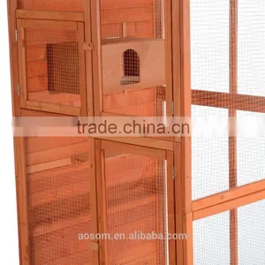 Pawhut 71" Large Vertical Outdoor Aviary Bird Cage - Golden Red thumbnail-6