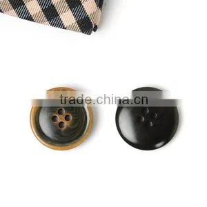 Fancy 4 Holes Burnt Black Natural Corozo(Ivory)Nut Suit Button thumbnail-1