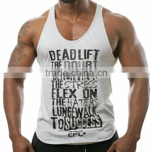 Cheap Cotton Blank Gym Mens Stringer Singlet thumbnail-1