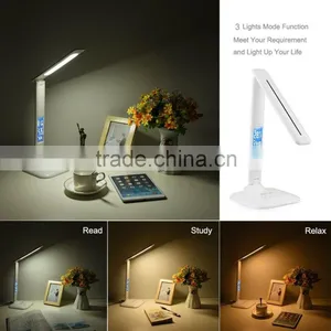 5-level Dimmable Touch Switch Folding LED Desk Lamp (Calendar and Alarm Clock,Temperature) thumbnail-5