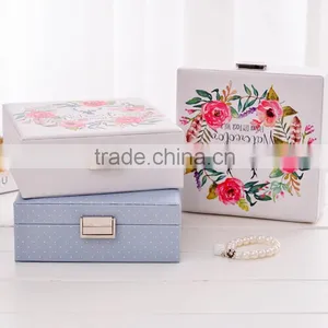 Chinese Factories Wholesale Custom High-grade PU Leather Jewelry Box, Fashion Beautiful Make-up Box, Ring Box thumbnail-3