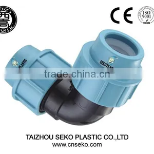 Hdpe pp Compression Fittings/italian Type 90 Degree Equal Elbow Plastic Pipe Fittings Taizhou Seko thumbnail-1
