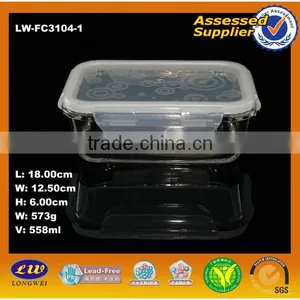 770ML Rectangle High Borosilicate Glass Food Container With Airtight Lid thumbnail-1