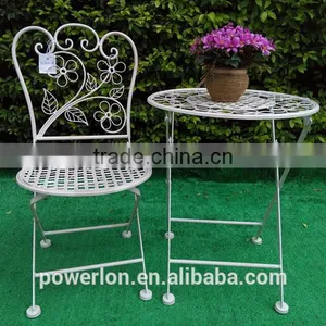 Antique White Foldable Outdoor Children Table Chair Set thumbnail-1