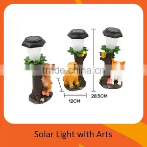 Polyresin Solar Powered Dogs Animal Shaped Garden Light With 1 Bright White LED thumbnail-2