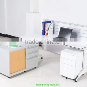 Adjustable Wooden Top Tambour Door Filing Cabinet Side Return Table thumbnail-3