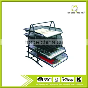 Large 5 Tiers Metal Mesh Desk Organizer Document Tray thumbnail-1