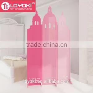 New Design Castle Shape Room Divider Mdf Wood With Carving Flower 3 Panel ROOM DIVIDER thumbnail-2