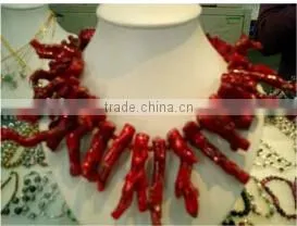 Wholsale 18 Inch 15-20mm Red Original Coral Beads Necklace thumbnail-1