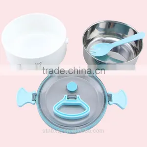 600ml One Layer Round Shape Heated Bento New Stackable Stainless Steel Lunch Box thumbnail-4