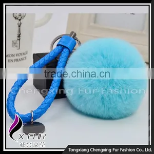 CX-R-24 Genuine Rex Rabbit Fur Mobile Phone Decoration Key Chain thumbnail-3