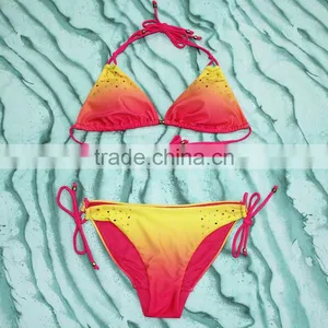 Sun Protect Material Bikinis Trendy Fashion Girls Shiny Swimsuits thumbnail-4