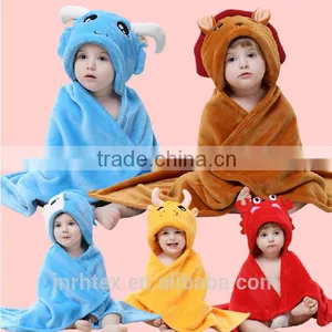 Embroidery Designs Animal Cartoon Wholesale Bathrobe/premium Flannel Baby Towel for Bathroom thumbnail-1