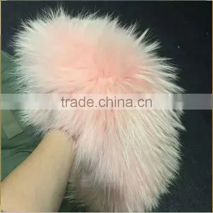Myfur Peach Pink Detachable Fox Fur Lining Real Raccoon Fur Hood Parka thumbnail-5