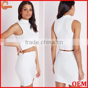 2015 New Style Sleeveless High Neck Ladies Crop Top thumbnail-1