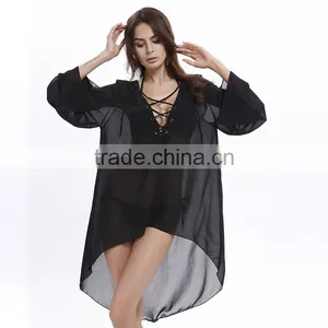 2016 V-Neck Plus Size Sex Girls And Women Beach Dress Patterns Free thumbnail-1