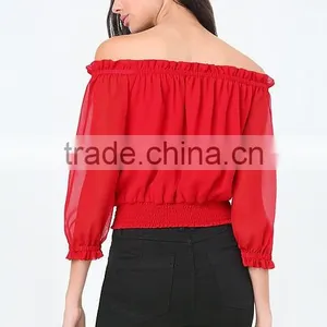 Models Long Sleeve Chiffon Blouse thumbnail-2