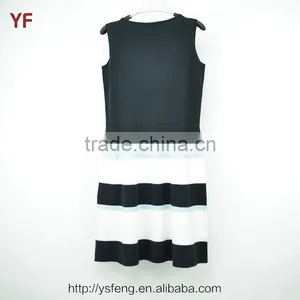 Stripe Elegant Long Custom Fashion Latest Dress Designs thumbnail-2