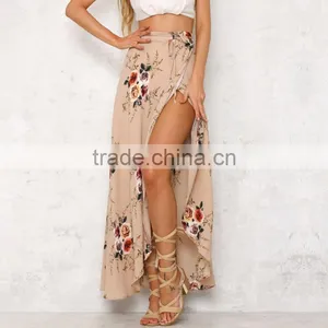 Onen Wholesale Women Long Ethnic Asymmetrical Printed Maxi Skirt Ladies Wrap Beach Boho Skirts thumbnail-1