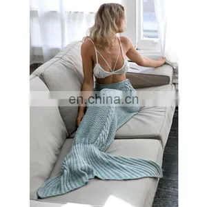 New Arrival Knited Crochet Mermaid Tail Blanket For Children And Mummy thumbnail-2