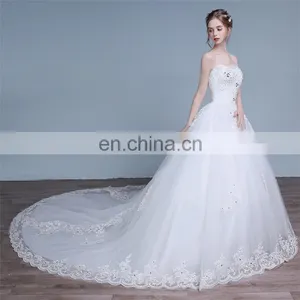 HS1625 2017 Bling Wedding Dress China Long Train Sequined Bridal Ball Gown thumbnail-2