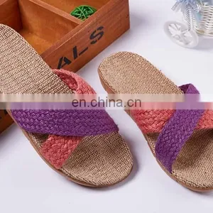 Wholesale New Arrival Women Flax Slipper Plain Slippers Slip on 2017 thumbnail-5