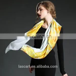 100%Silk Satin Women's Elegant Silk Scarf 110*110 thumbnail-3