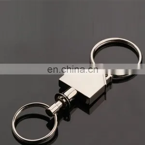 Custom Made House Shaped Blank Metal Keychain With Double Rings thumbnail-3