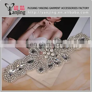 Factory Main Product !Rhinestones Beaded Applique Wedding For Bridal Dress Handmade thumbnail-1