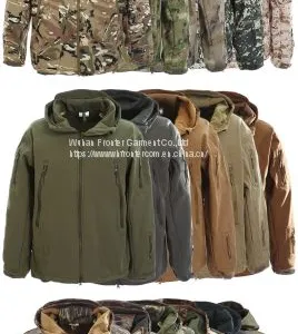 Chinese Clothing Manufacturers Khaki Soft Shell Jacket For Outdoor Jacket thumbnail-4