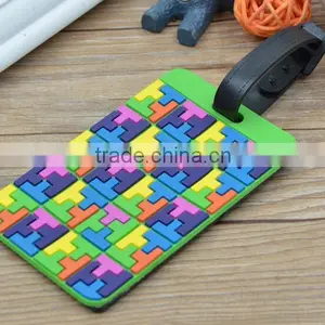 Silicone Luggage Tag, SGS Approved Tetris Pattern Luggage Tags thumbnail-1