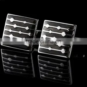 Cufflink Square Enamel Fashion Men Shirt Button Wedding Party Silver Cuff Links thumbnail-1