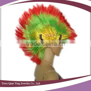 Cheap Wholesale Crazy Multi Color Sports Fans Cock Wig thumbnail-4