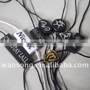 Factory Custom Black Plastic Hang Tag/string Seal With Logo Printing for Sale thumbnail-1