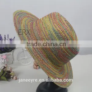Vintage Design Beautiful Colors Paper Straw Hat For Women Wholesale thumbnail-2