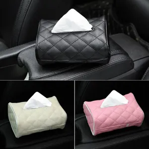 Wholesale Creative Car Sun Visor Tissue Box Napkin Storage Holder for Car Seat Back Mounted Hanging Paper Towel Cover thumbnail-2