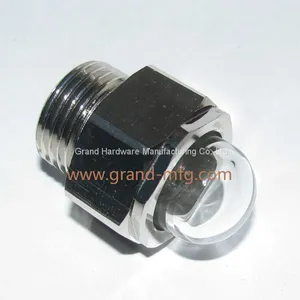 Male NPT Pipe Thread 1/2 Inch Domed Shaped Oil Sight Glass for Cooling System With Natural Glass thumbnail-1