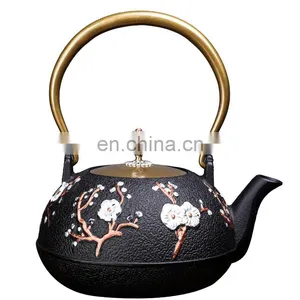 Turkish Moroccan Wholesale Magnetic Filter Steel Warmer Enamel Cast Iron Teapot thumbnail-1