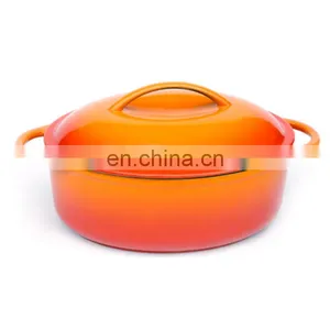 Non Stick Cast Iron Oval Red Pink Dutch Oven Cookware Casserole thumbnail-1