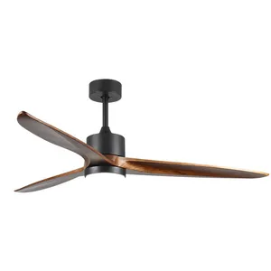 52inch Modern Wooden Blades Remote Cotroller Ceiling Fan With Led Light Light thumbnail-1