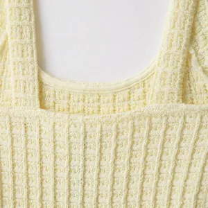 European and American Women's Elastic Knitted Button Embellished Suspender Short Dress thumbnail-2