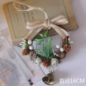 Handmade Christmas Ornaments: Simulated Pine Cone Bell Pendants With Berry Rattan for Car Hanging & Wholesale thumbnail-4
