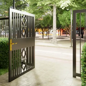 Wrought Iron Garden Fence Panels With Decorative Designs, Durable Metal Security Gates for Outdoor Yard Fencing thumbnail-2