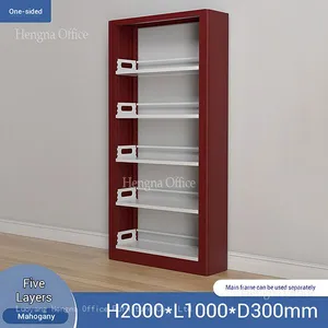 Industrial Style Bookshelf Metal Frame Five Tiers for Accounting Firm Sports Facility thumbnail-4