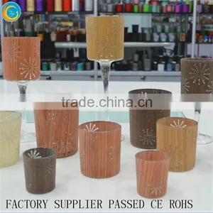 Online 2016 Glass Christmas Promption Candle Holder With Wood Cover Glass Candle Container Quality Choice thumbnail-4