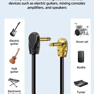 Gold Plated 6.35 Shielded Noise Cancelling Electric Guitar Single Bass Specific Type-C Audio Cable Professional Grade Connection Cable thumbnail-4