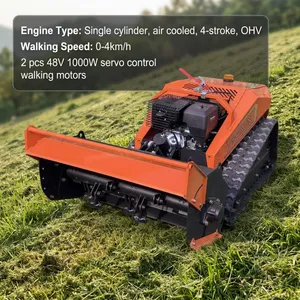 Easy Operation Remote Control Tracked 800mm 40 Degree Servo Hammer Grass Mower thumbnail-1