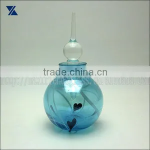 Hand Blown Blue Mercury Glass Perfume Bottle thumbnail-1